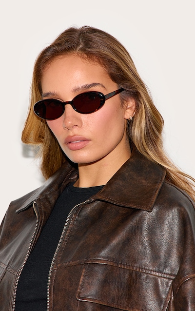 Taupe Small Oval Sunglasses