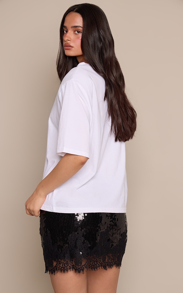 Black Sequin Lace Mini Skirt  image 3