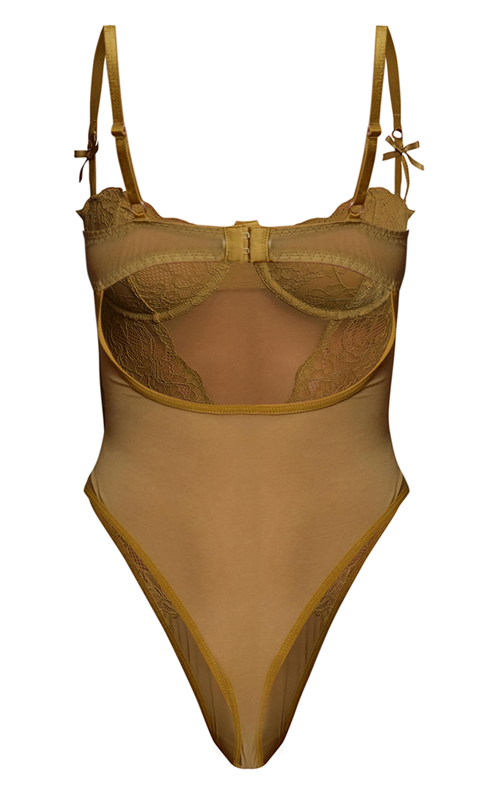 Chartreuse Lace Underwired Lingerie Bodysuit  image 6