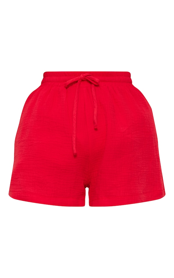 Short fluide léger en maille rouge cerise image 6