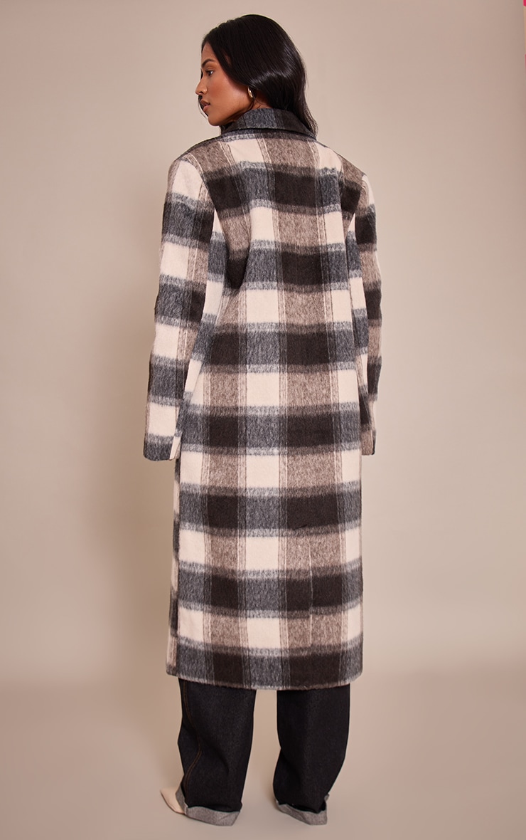 Tall Checked Structured Wool Look Maxi Coat image 2