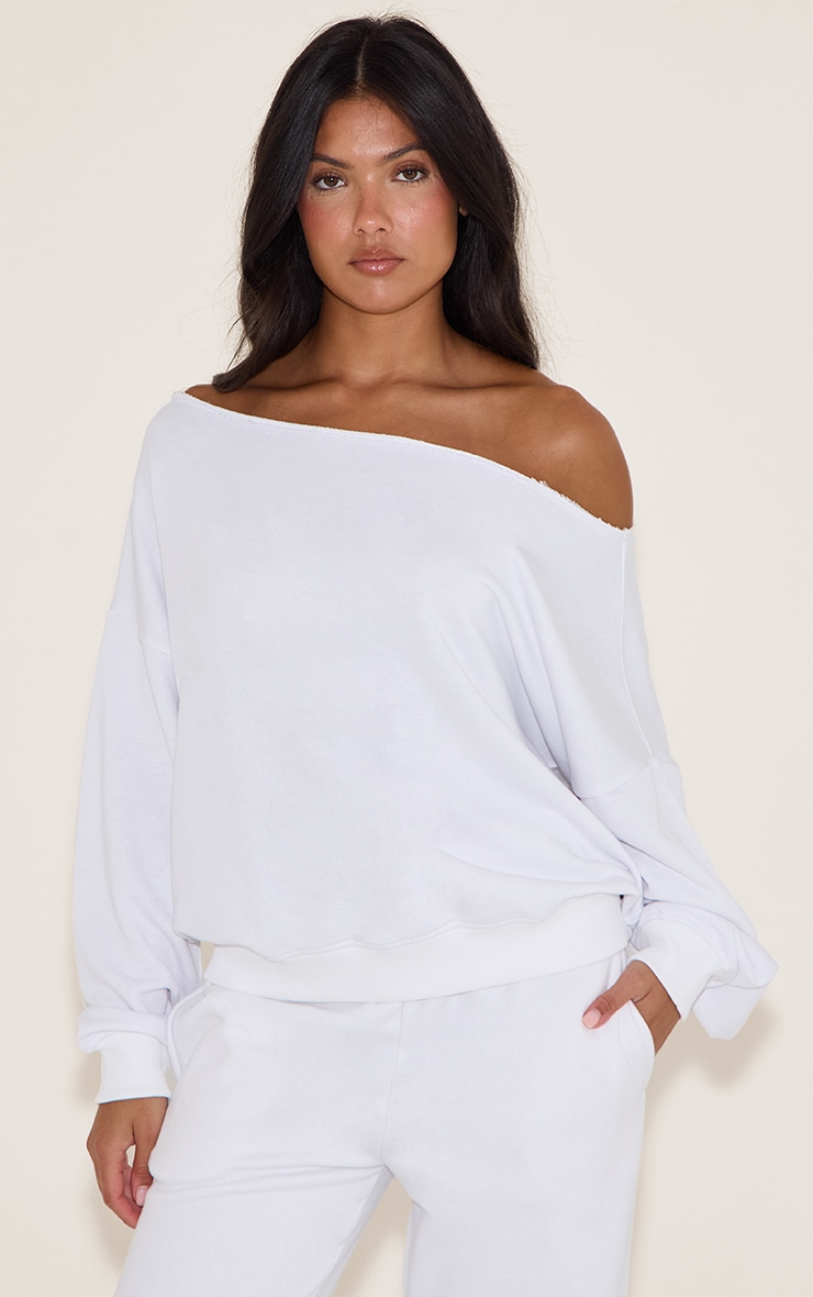 Oversized Quarter-Zip Drop Shoulder Sweatshirt