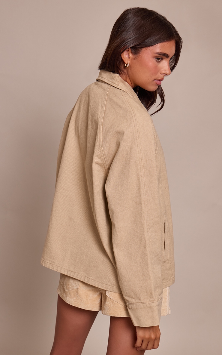 Sand Oversized Denim Shacket image 2