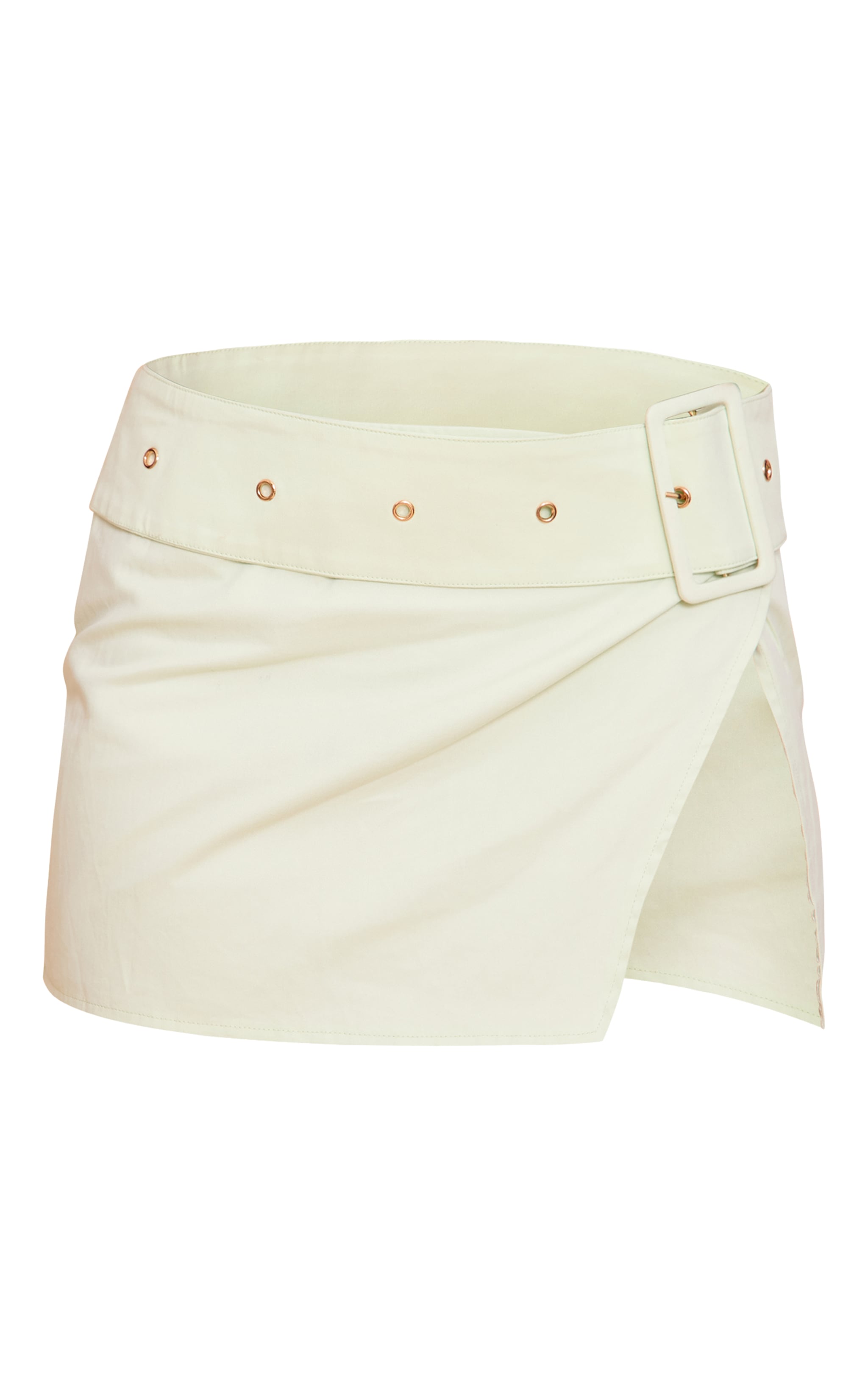 PLT Label Green Belt Detail Wrap Mini Skirt image 6