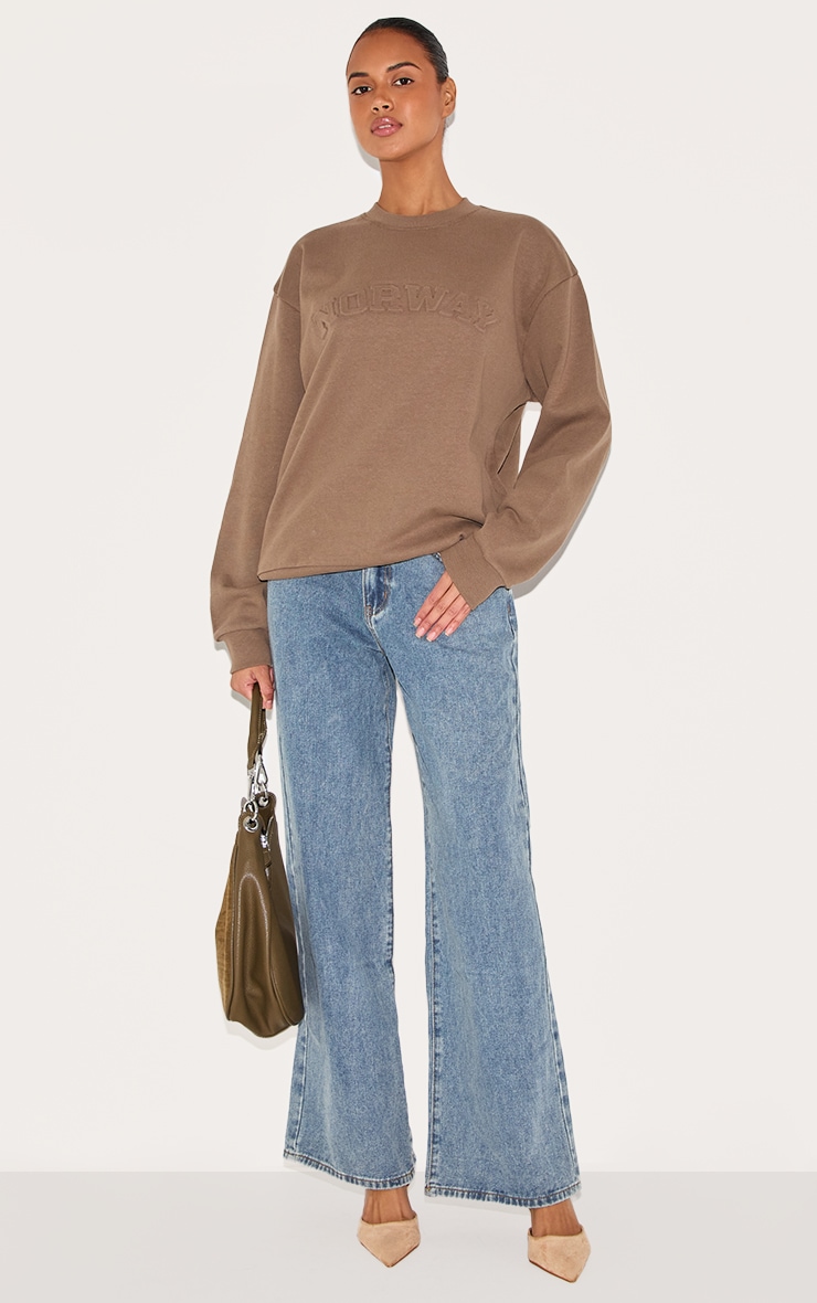 Taupe Premium Norway Embossed Sweatshirt image 3