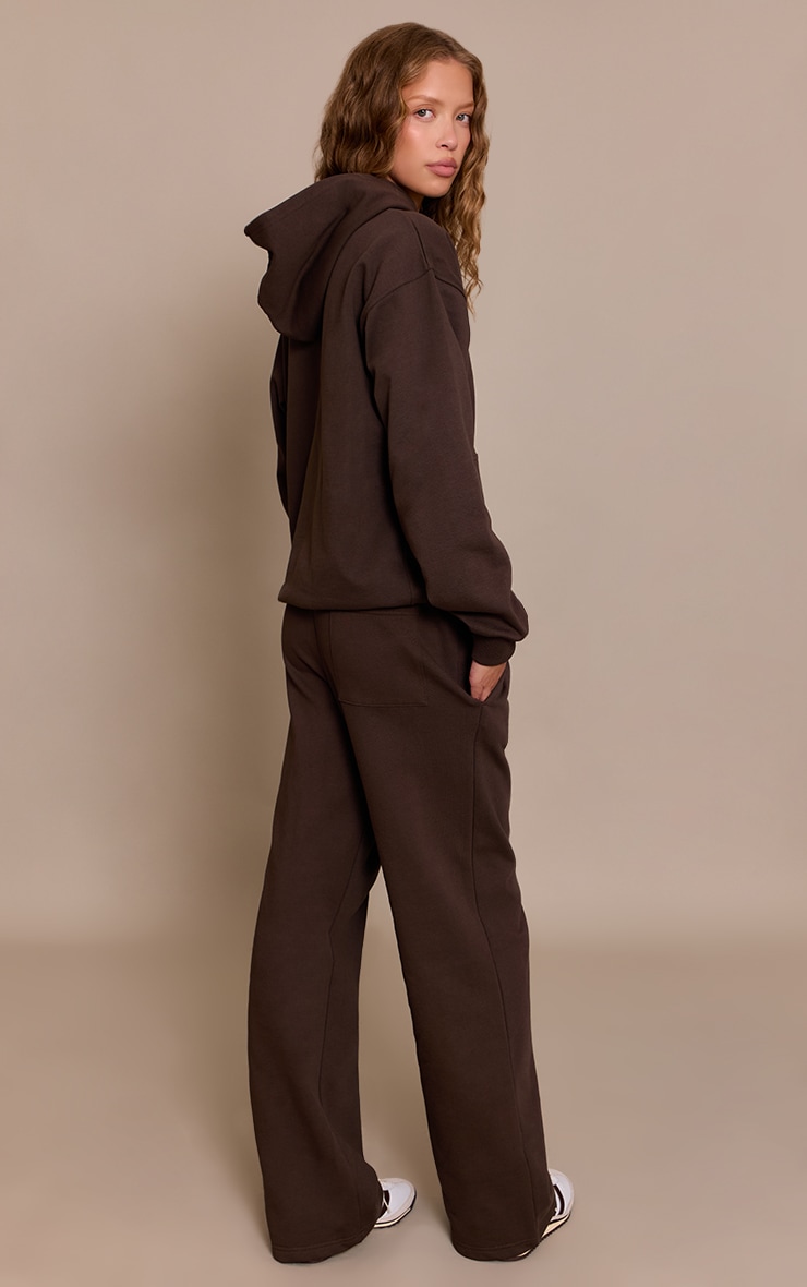 Chocolate 440 GSM Heavyweight Cotton Loopback Straight Joggers image 3