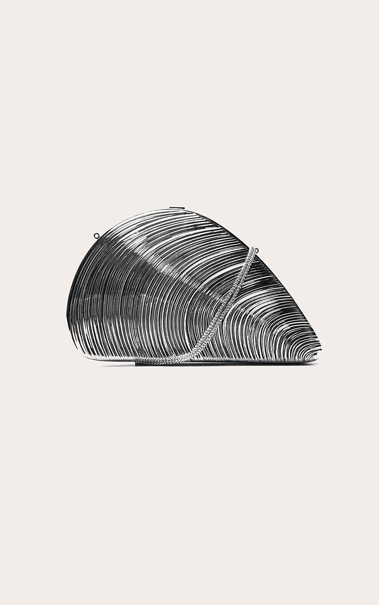 Silver Hard Shell Clutch image 2