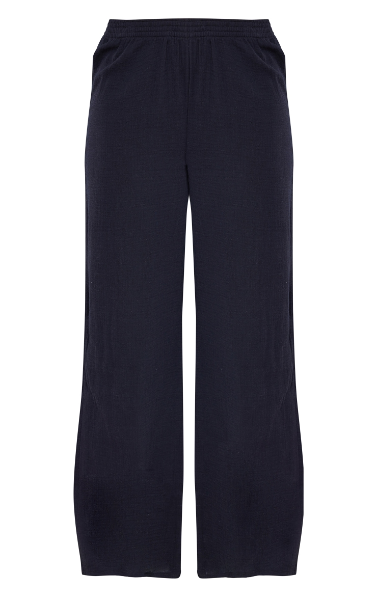 Black Cheesecloth Wide Leg Trousers image 5