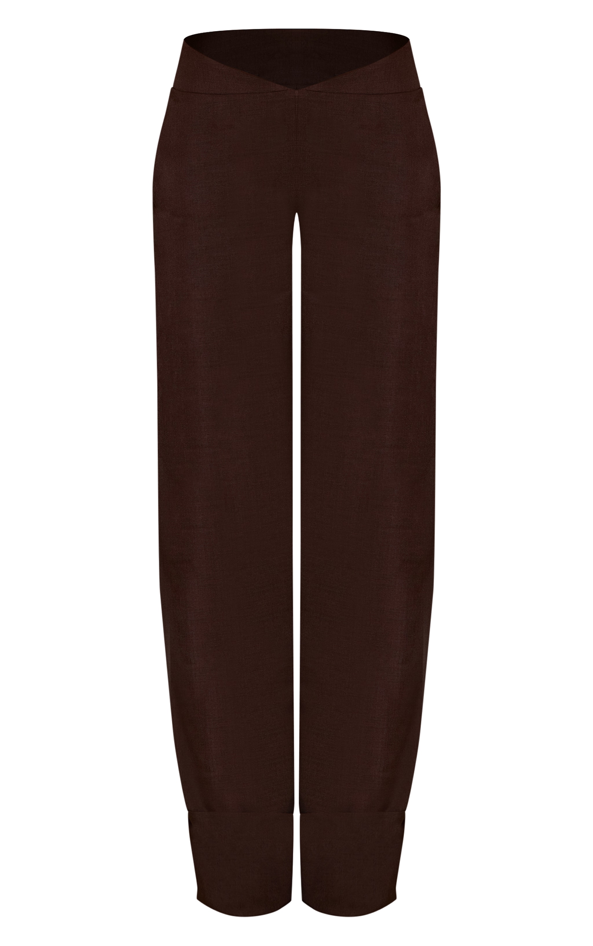 Brown Tailored Dip Waist Wide Leg Pant image 5