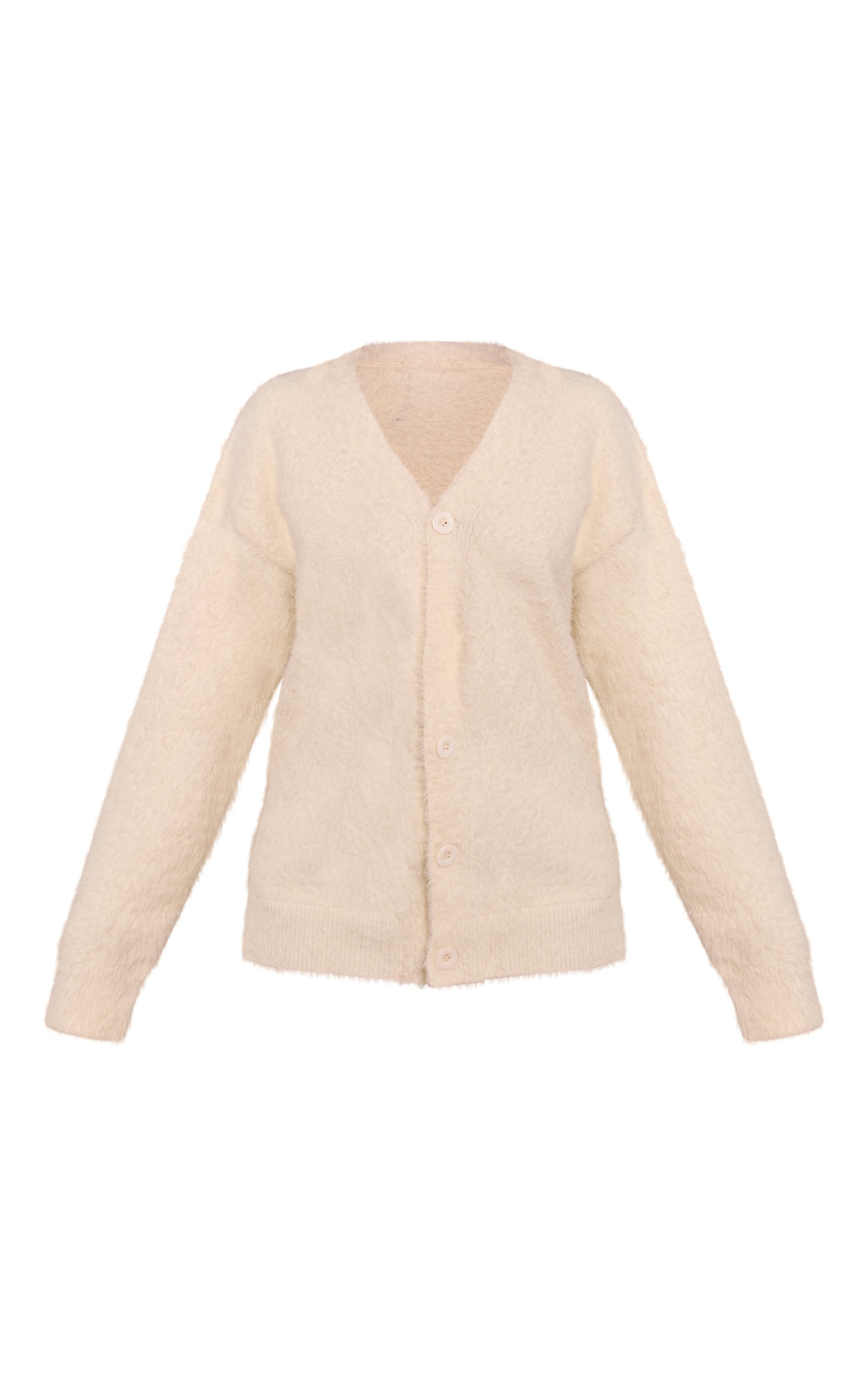 Petite Cream Asymmetric Button Up Jumper image 5