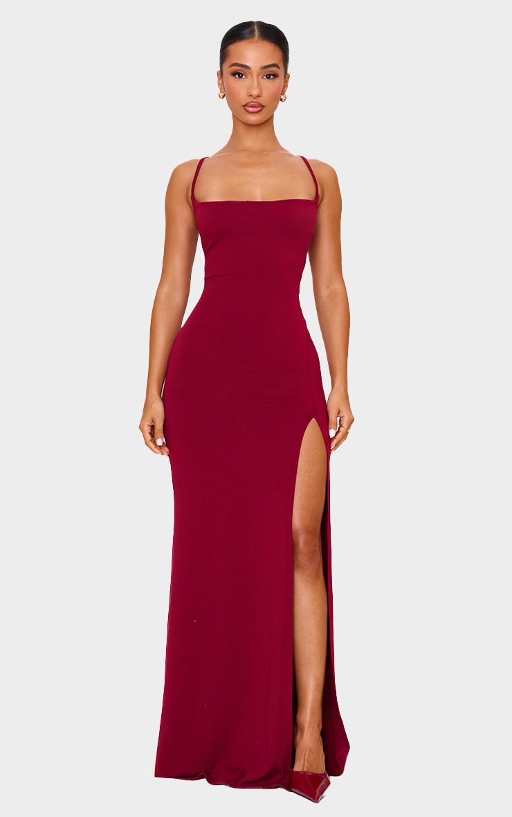 Cowl Neck Split Maxi Dress
