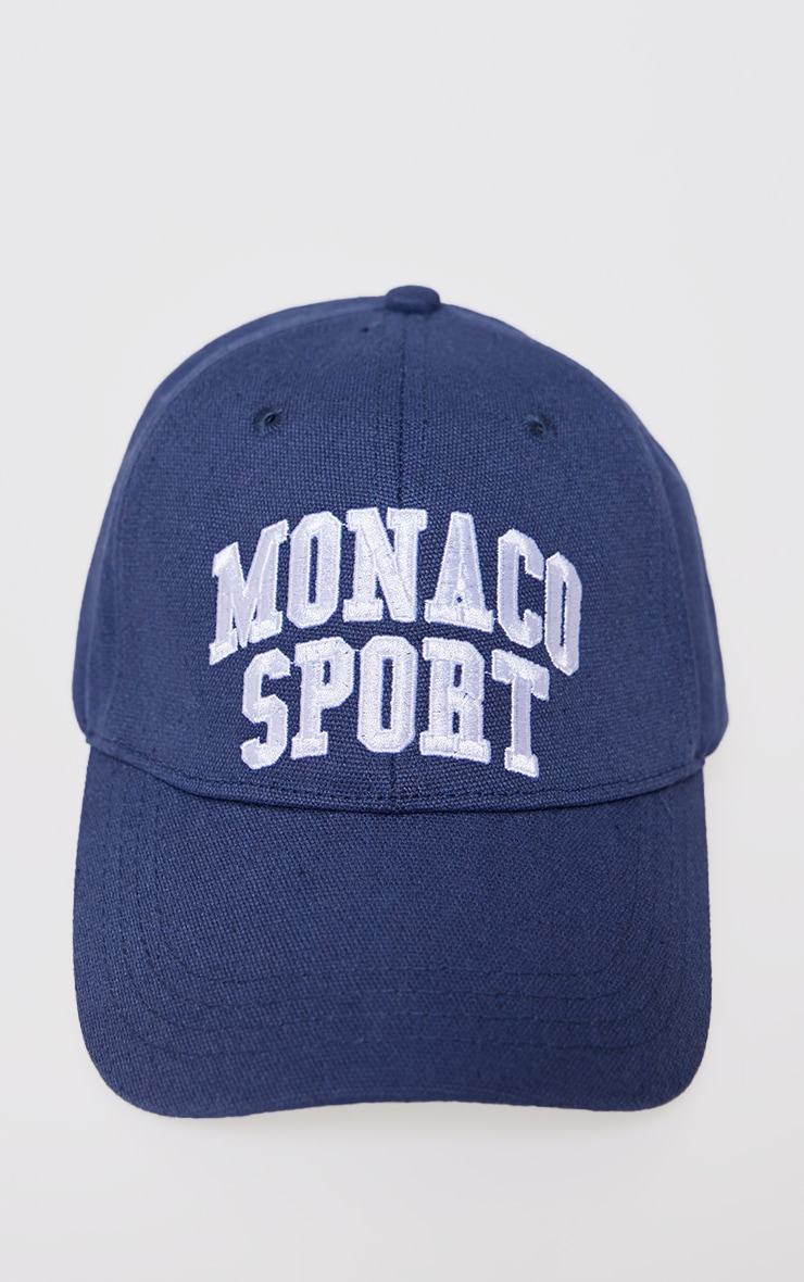 Casquette bleu marine à slogan "Monaco" image 2