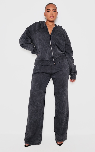 Shape Black Washed Wide Leg Sweatpants