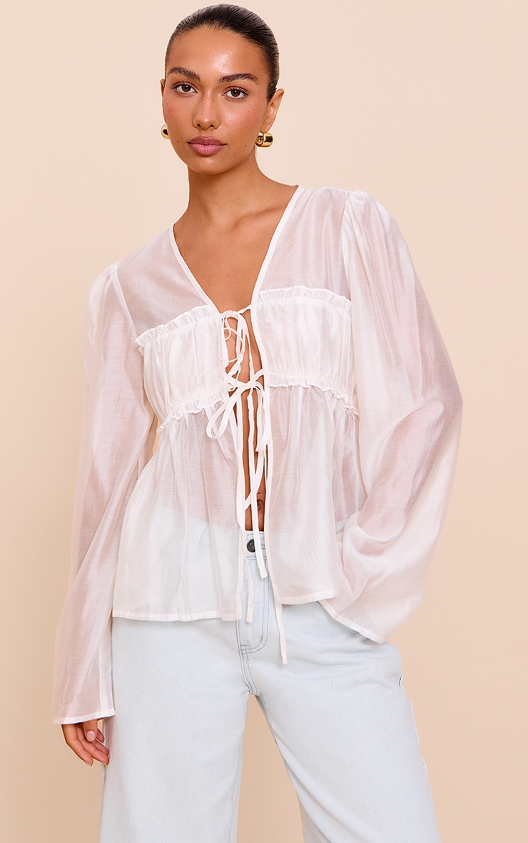 Tie Neck Blouse | PrettyLittleThing USA