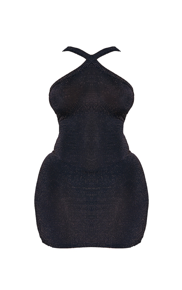 Shape Gold Lurex Cross Strap Bodycon Dress PrettyLittleThing IRE