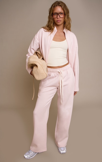 Baby Pink Contrast Drawcord Track Pants