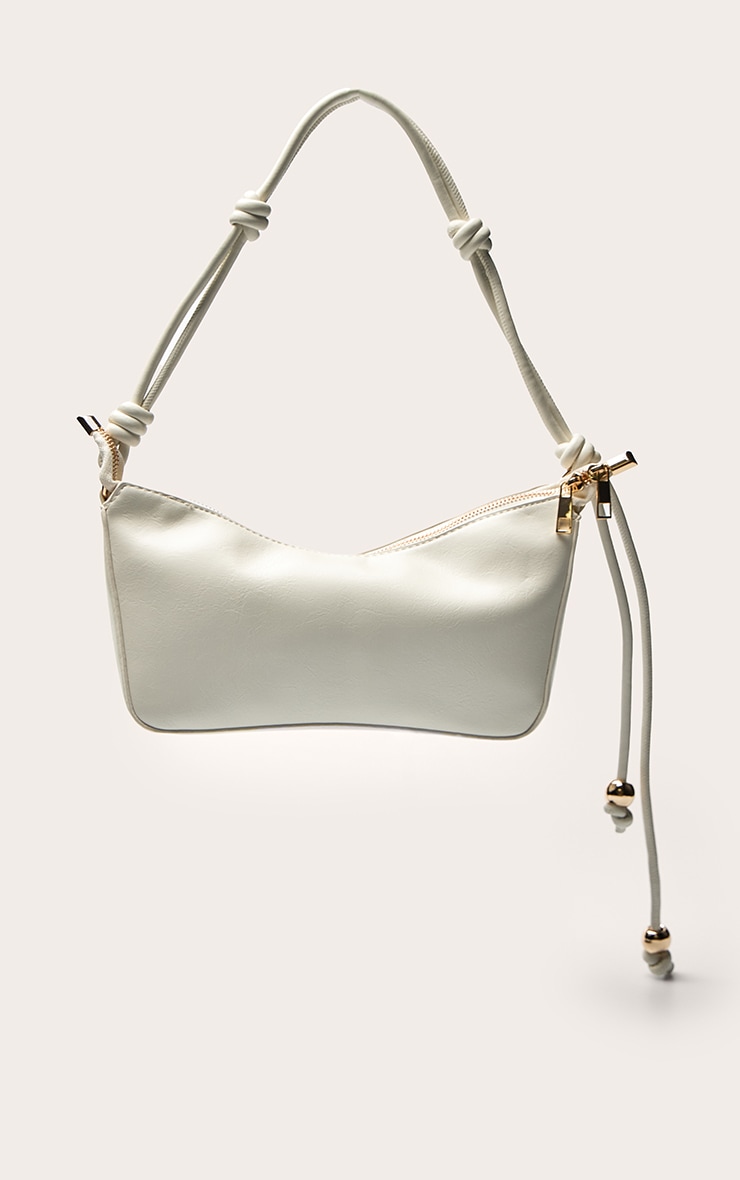 Cream Bead Knotted Handle Shoulder Bag image 2