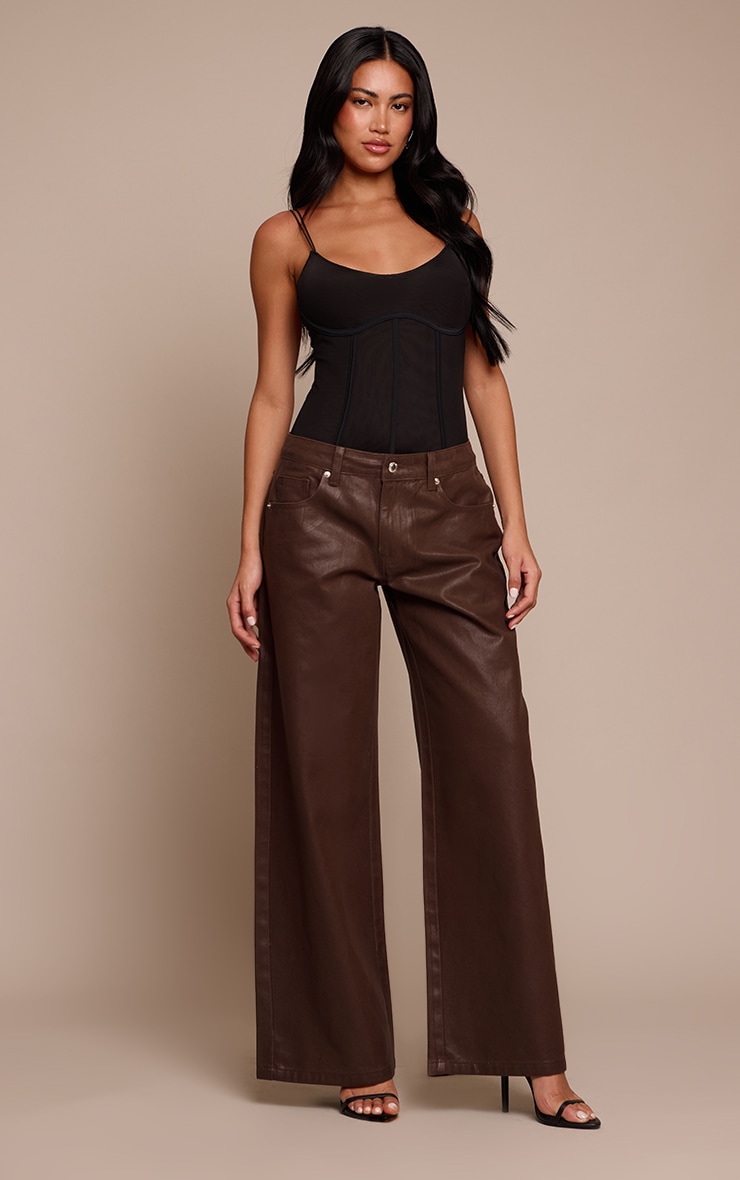 Black Stretch Strappy Bodysuit  image 3