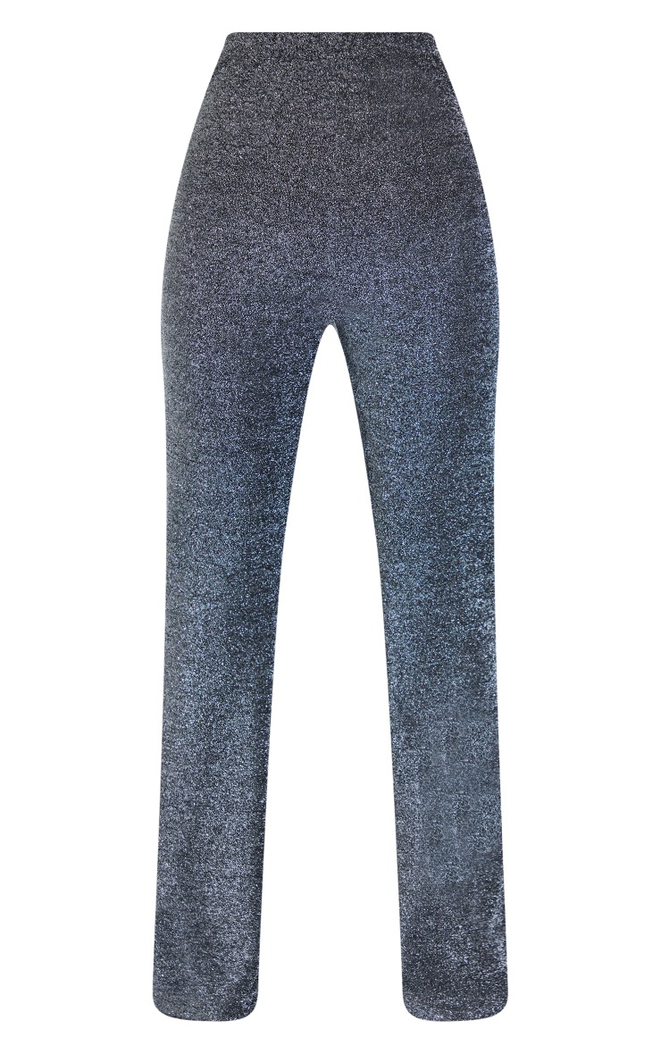 Petite Charcoal Glitter Highwaisted Flare PrettyLittleThing