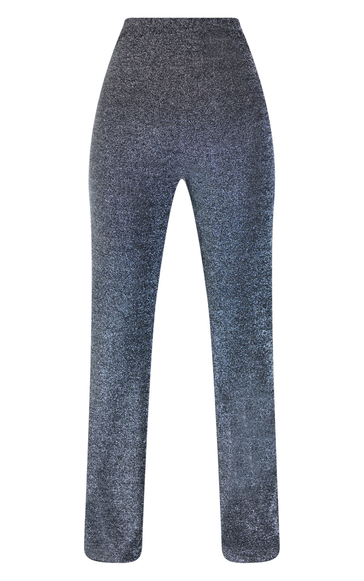 Petite Charcoal Glitter Highwaisted Flare Pants image 5