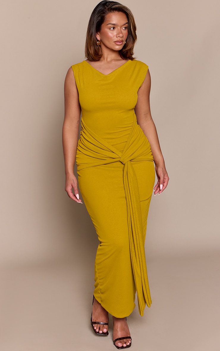 Shape Lime Onion Skin Drape Detail Maxi Dress  image 3