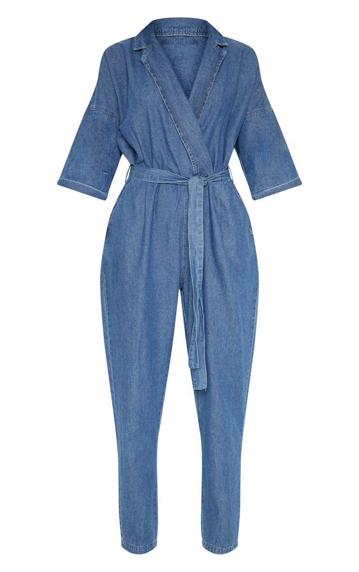 pretty little thing denim jumpsuit