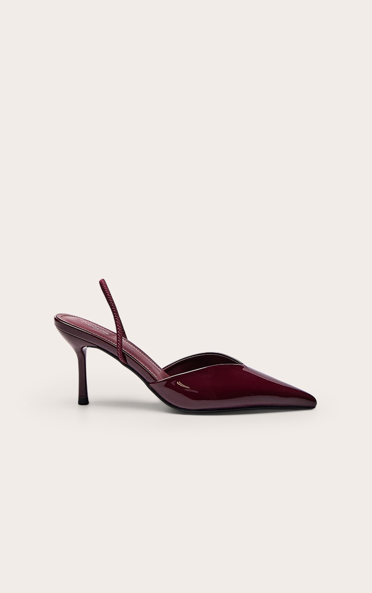 Burgundy Patent Pointed Toe Sling Back image 2