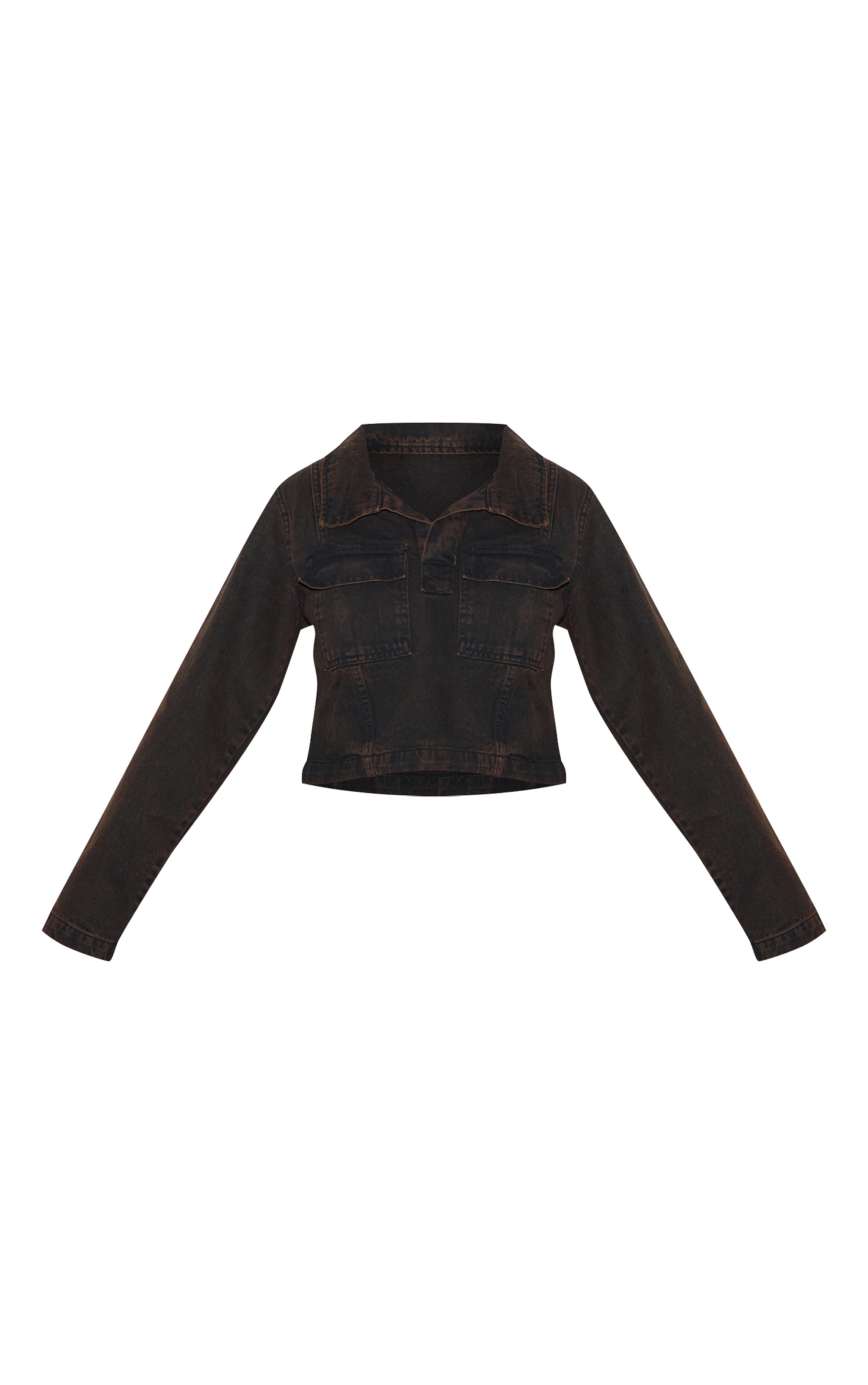 Dark Chocolate Long Sleeve Denim Rugby Shirt image 5