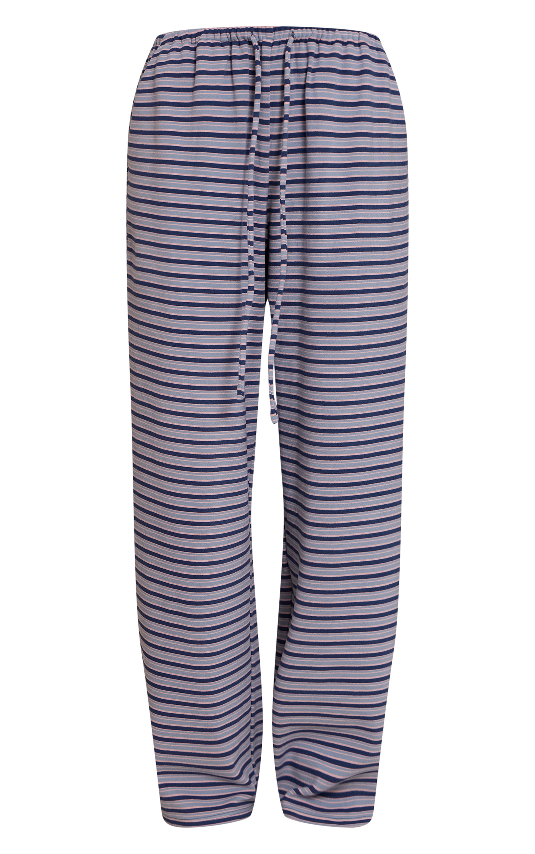 Navy Striped Soft Fleece Straight Leg Sweatpants