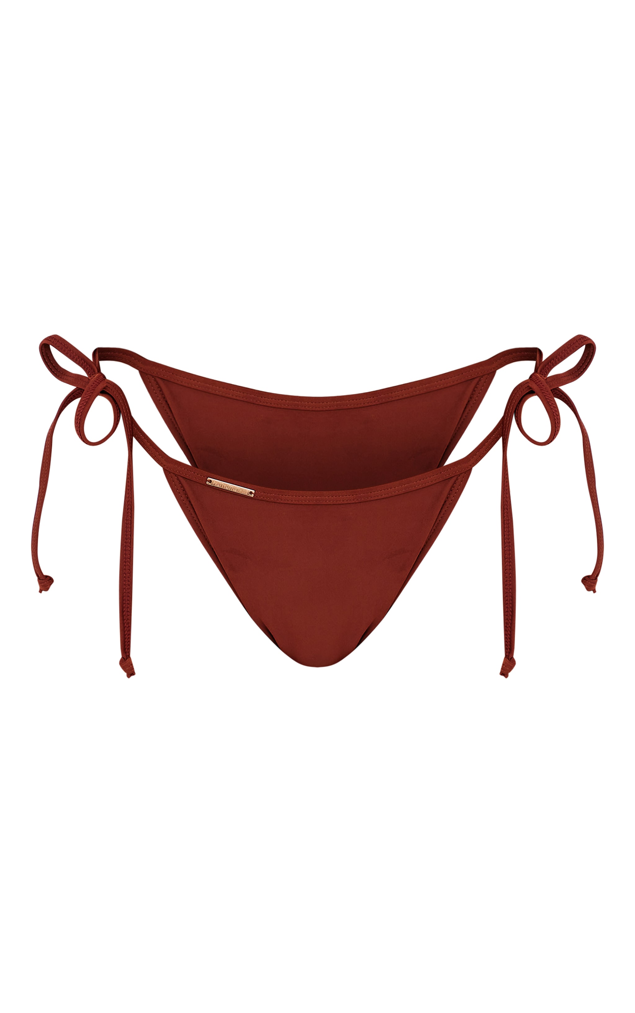 Bas de maillot de bain marron foncé à nouer sur les côtés Mix & Match image 5