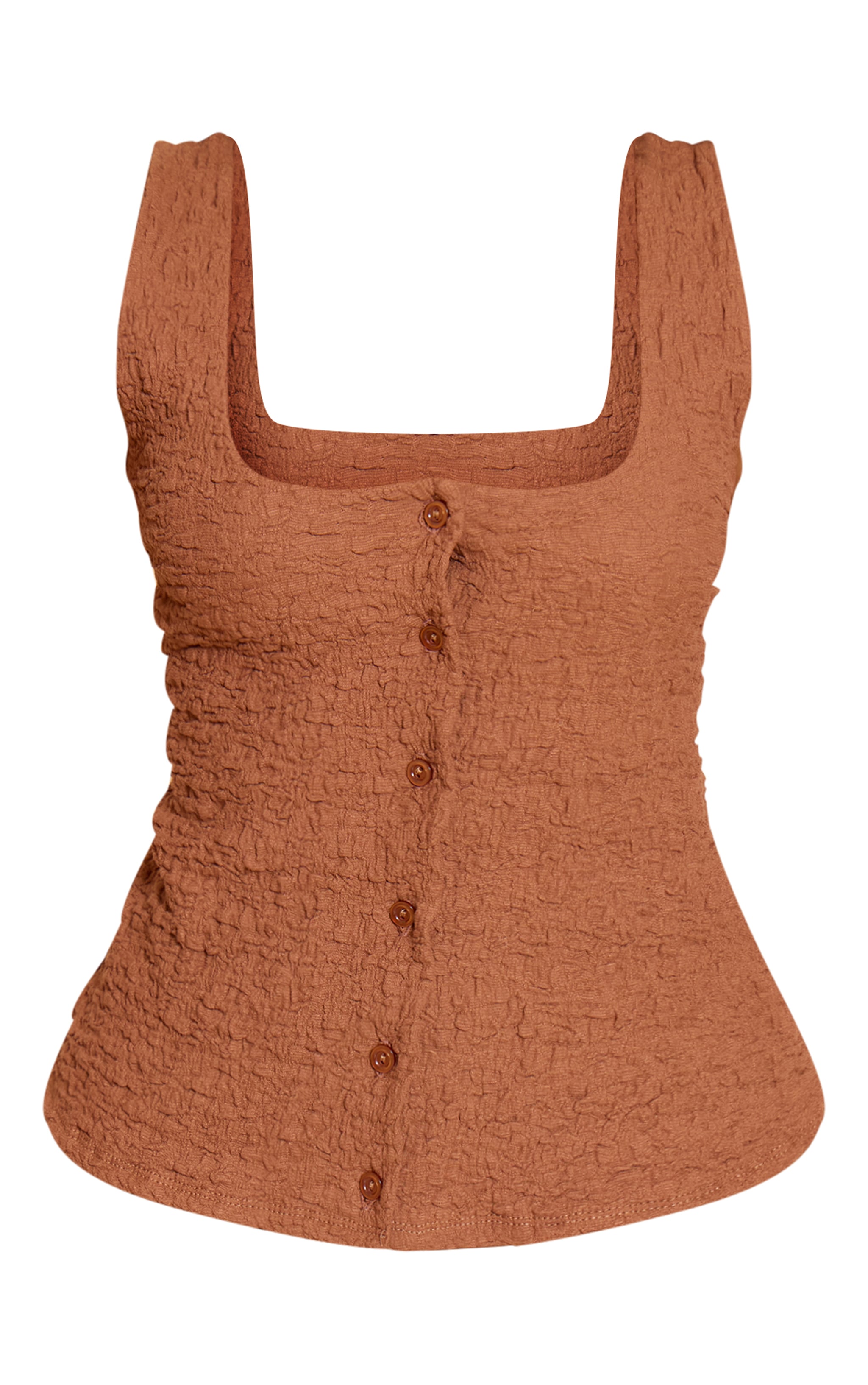 Petite Chocolate Scoop Neck Long Fitted Top image 5