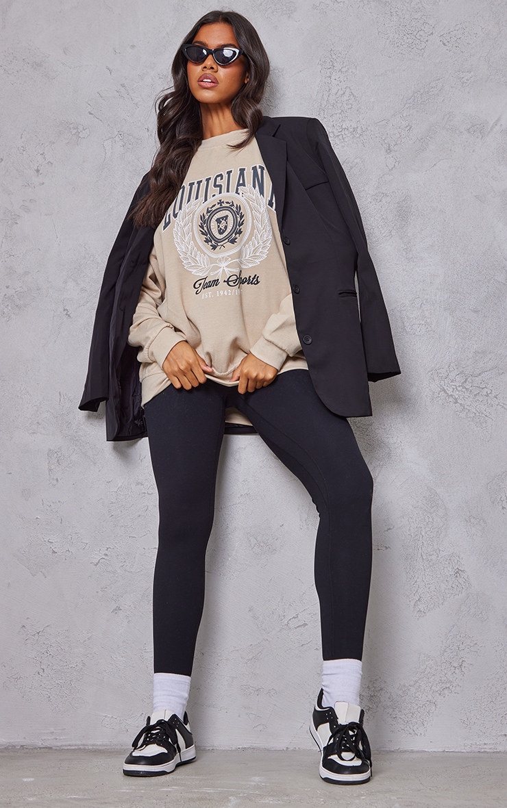 Stone Louisiana Print College Sweatshirt