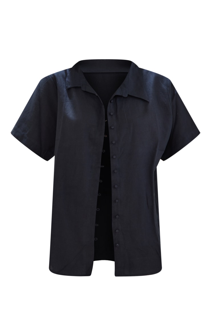 売れ筋商品|||トム テイラー デニム シャツ レディース トップス SHORTSLEEVE SHIRT - Button-down blouse - abstract black/beige Boxy shirt with pleats, optical white | Sportmax