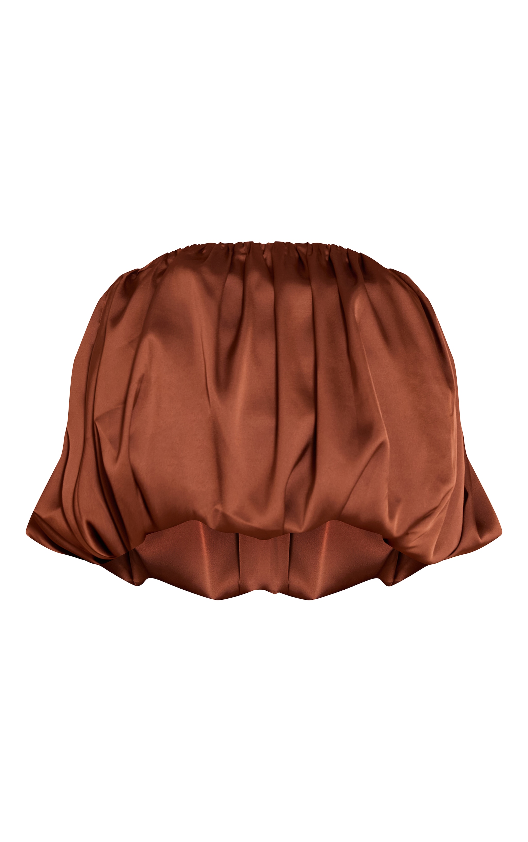 Plus Chocolate Satin Puffball Bandeau Top image 5