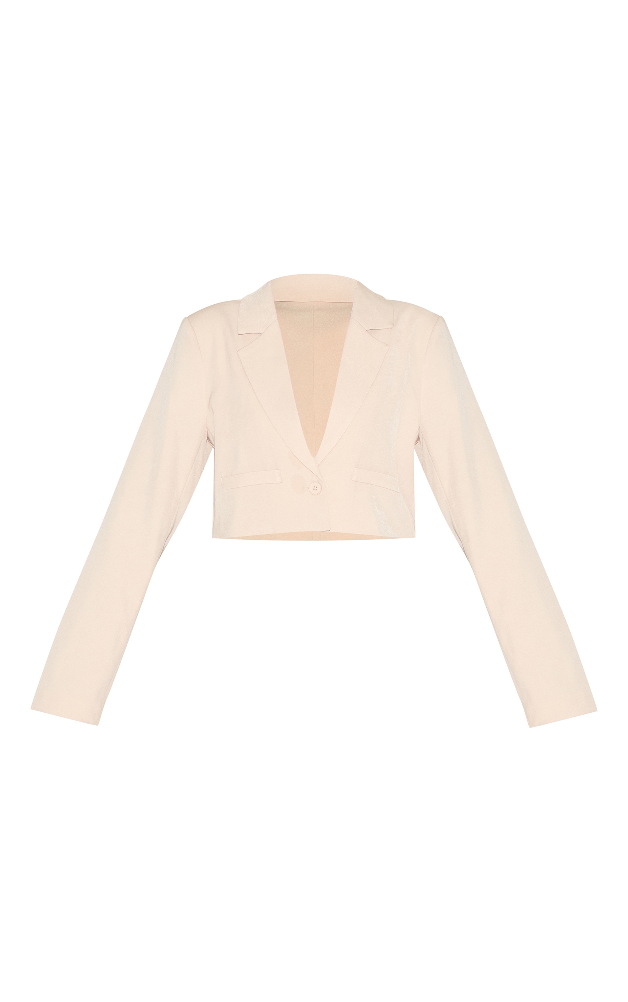 Blazer de tailleur court crème à poches image 4