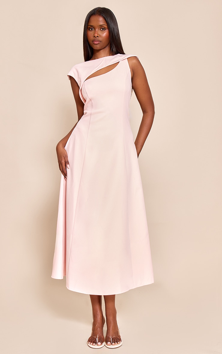 Blush Asymmetric Cut Out Detail Maxi Dress image 1