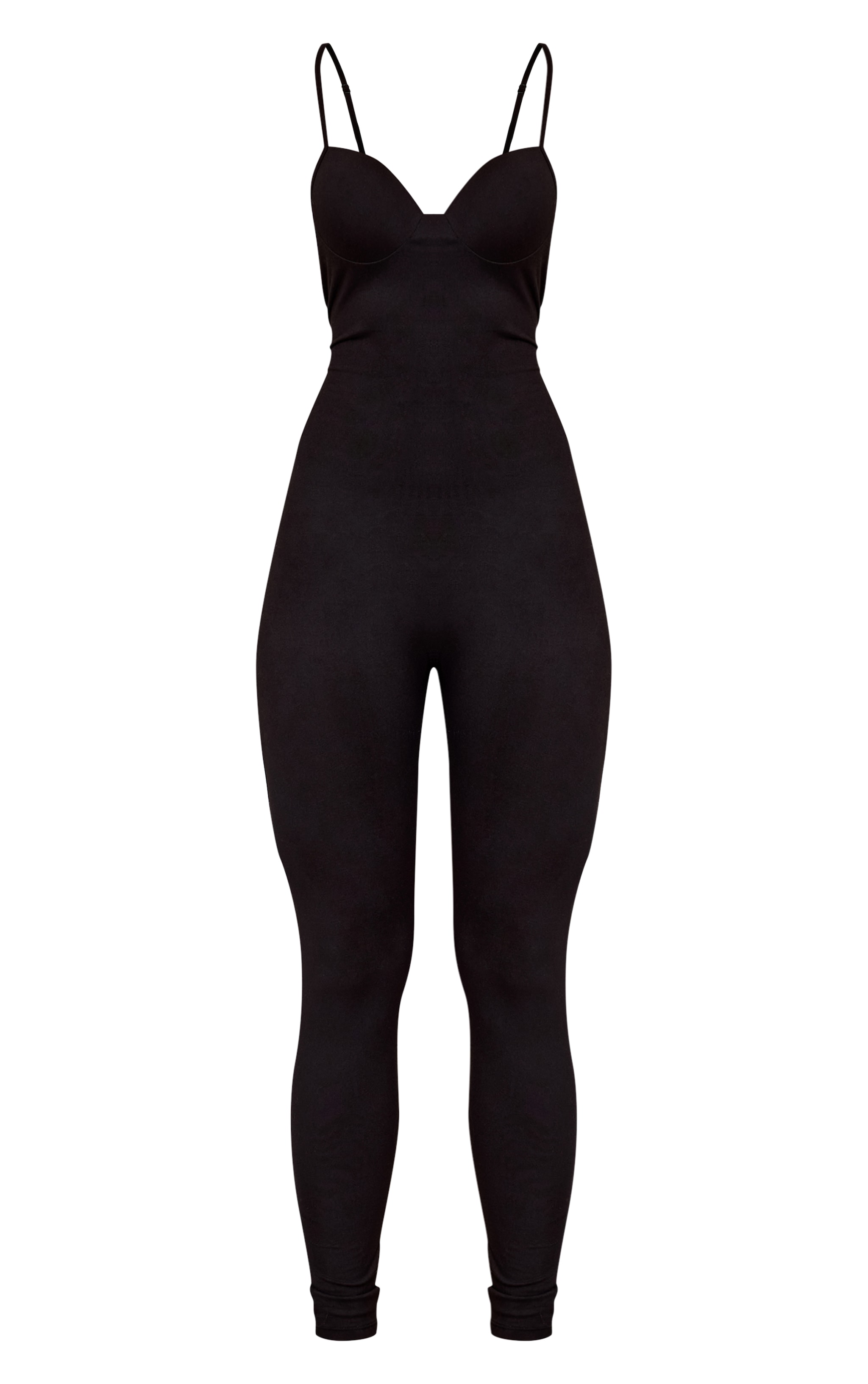 Black Soft Touch Cup Detail Skinny Jumpsuit image 5
