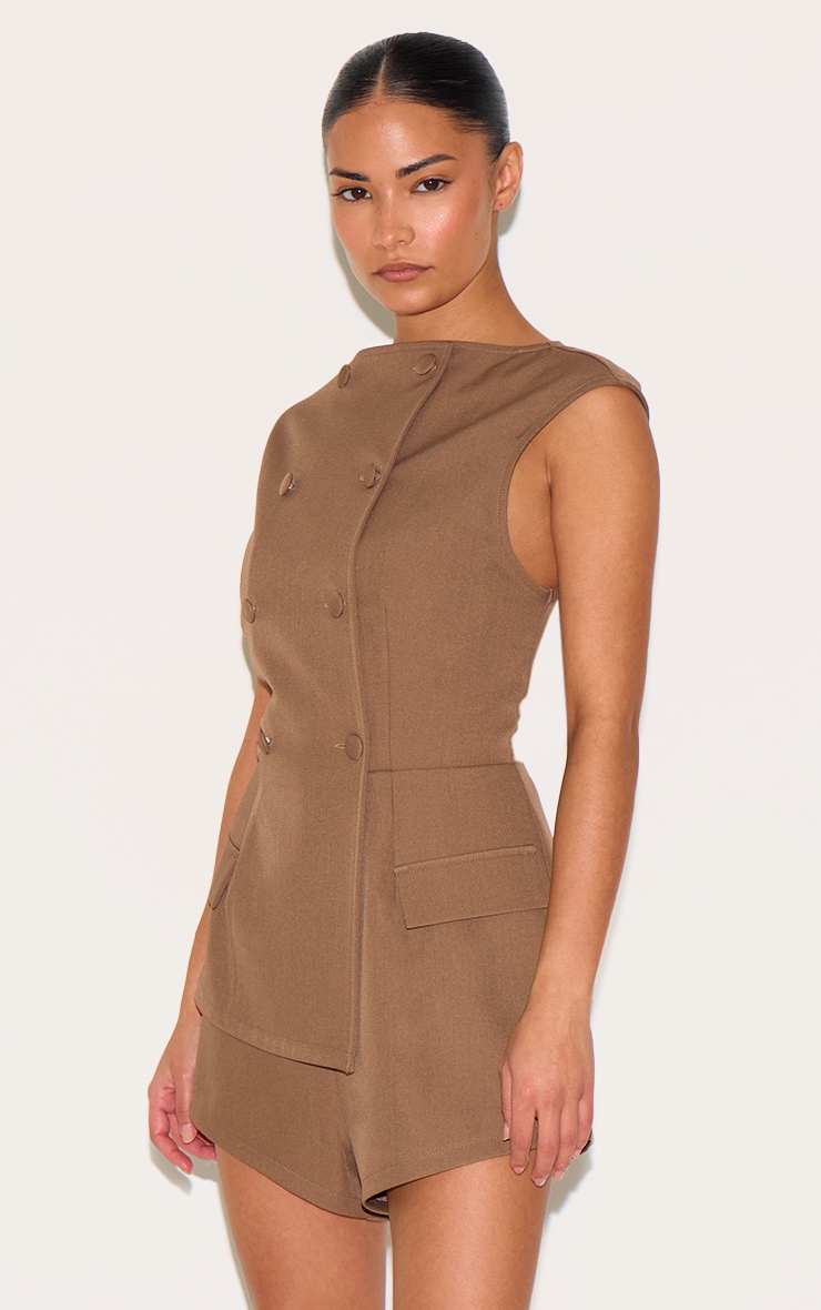 Petite Mushroom Sleeveless Tailored Playsuit image 4