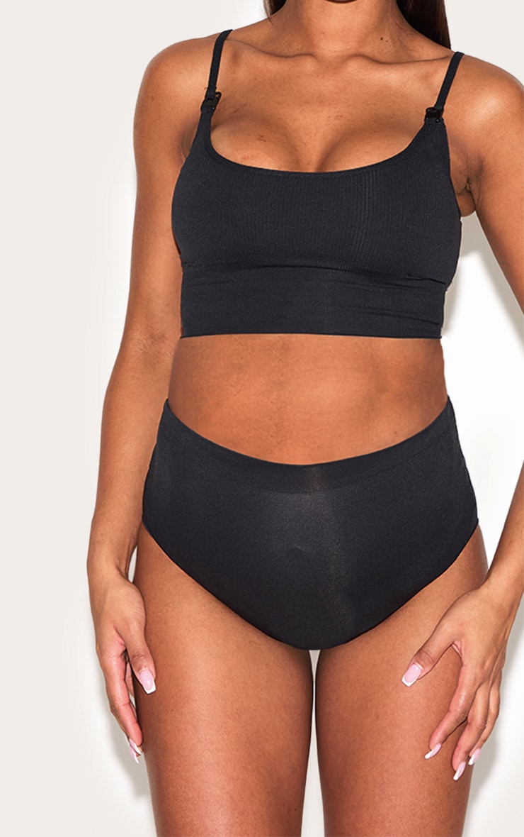 Maternité Soutien-gorge d'allaitement noir détail sans coutures image 4
