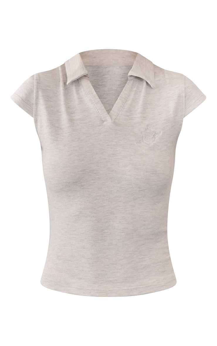 Grey Collared Cap Sleeve Top image 5