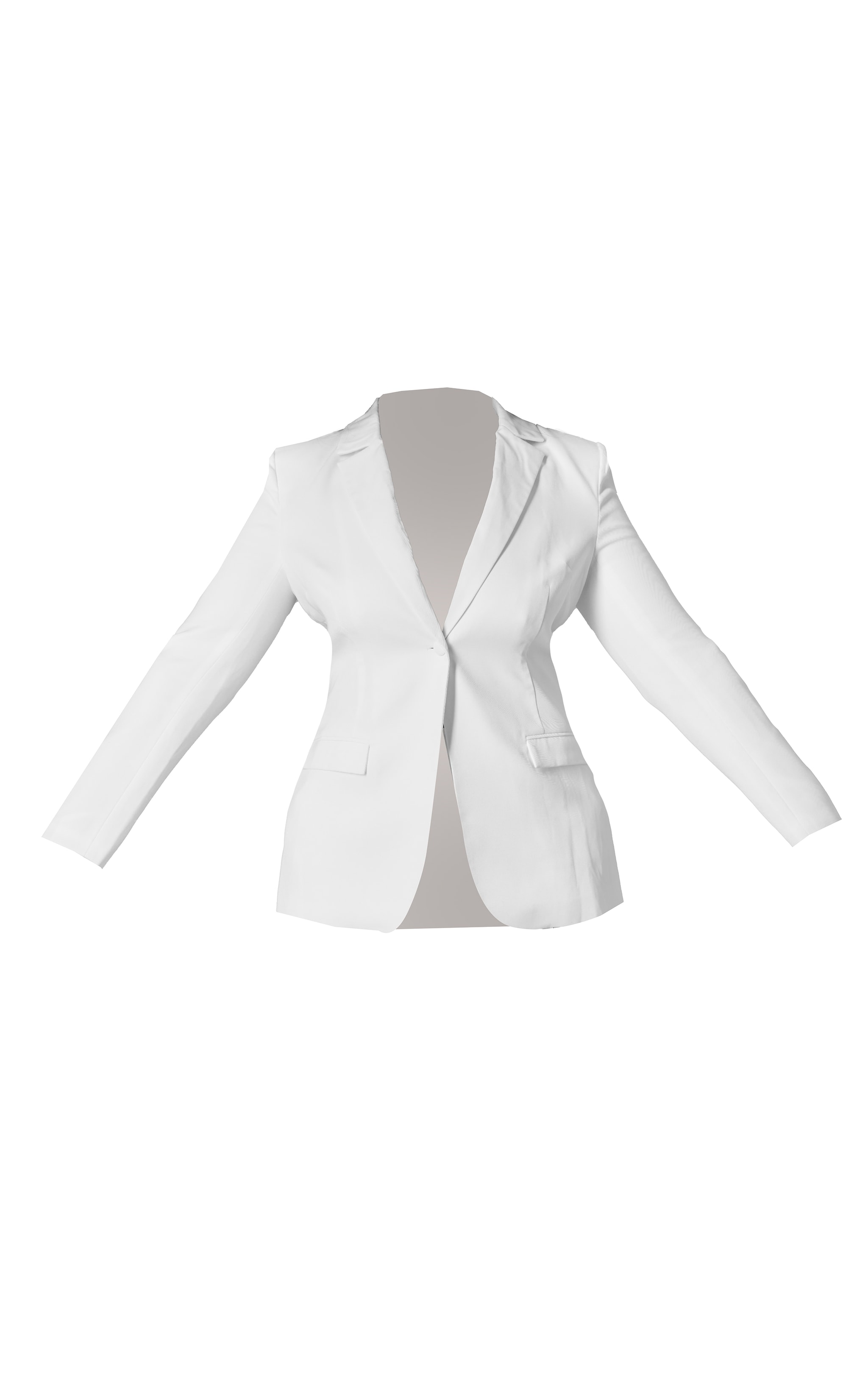 Premium Plus White Woven Fitted Blazer image 5