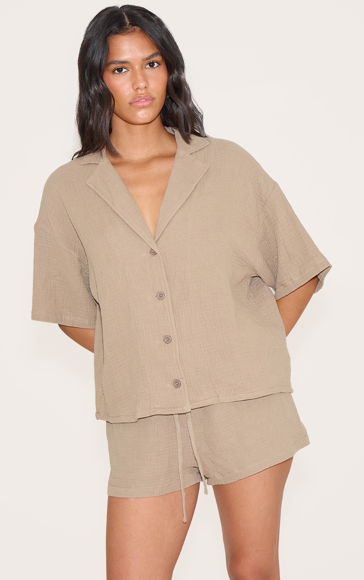 Clay Woven Floaty Drawstring Shorts image 1