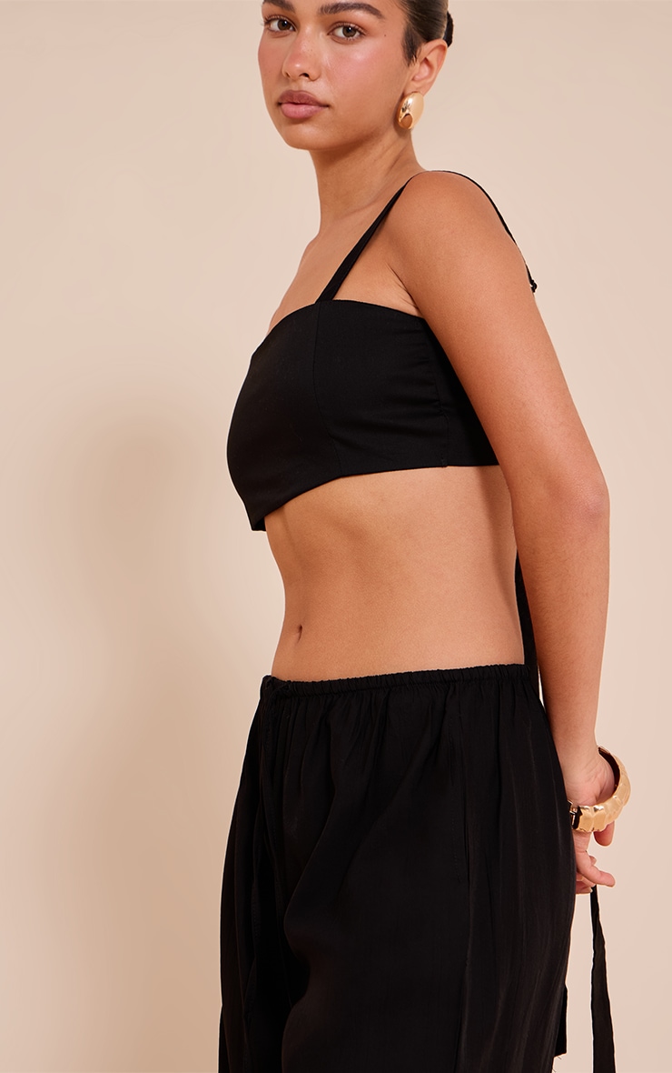 Bralette tissée noire nouée dans le dos image 4