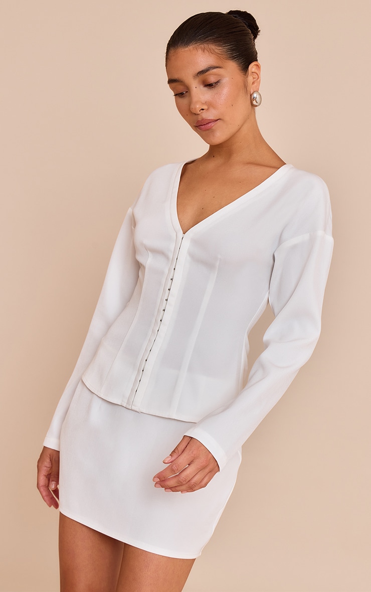 Petite White Mid Rise Mini Skirt image 1