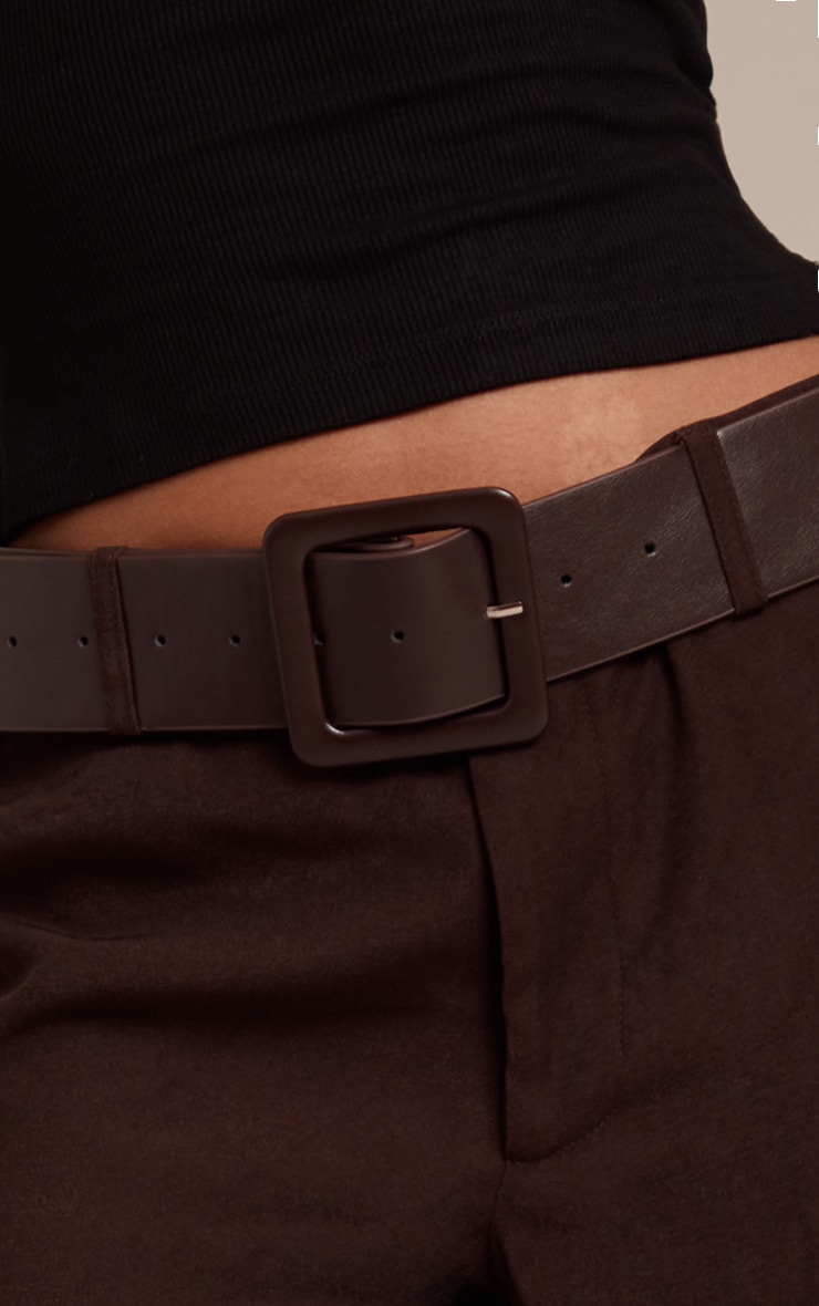 Petite Chocolate Belted Wide leg Pants image 4