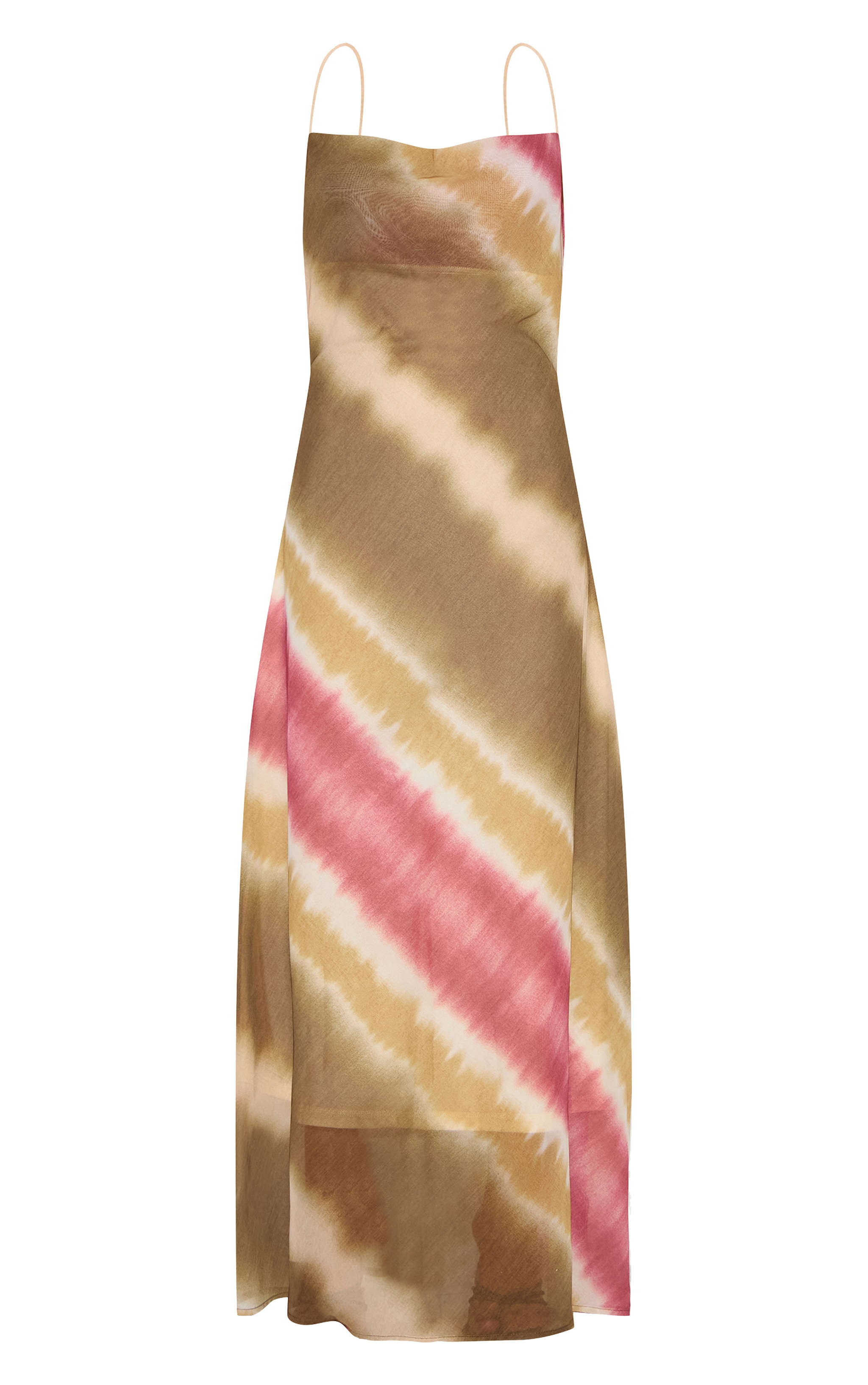Petite Robe longue fluide multicolore à bretelles fines et perles image 5
