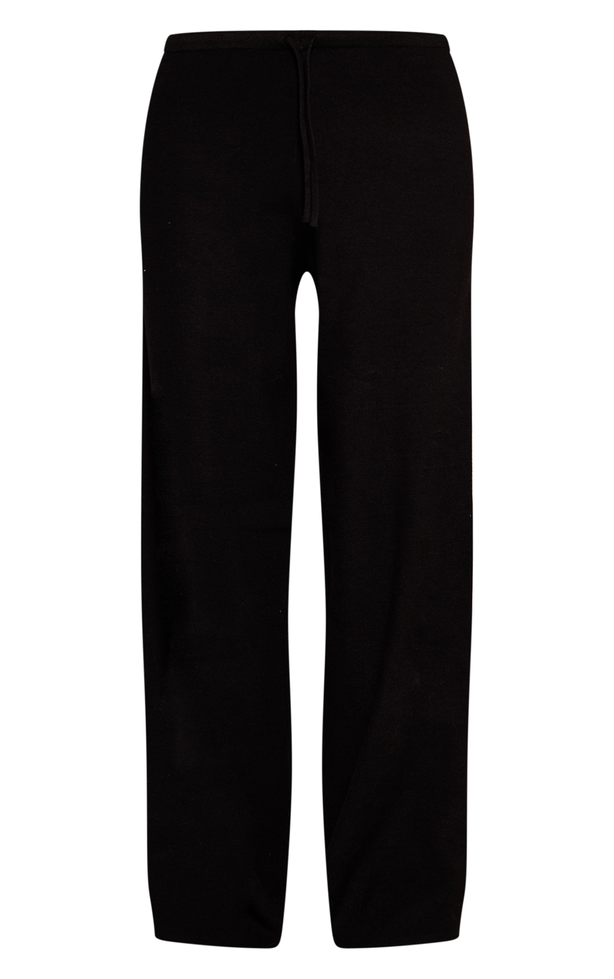 Black Knitted Drawstring Pants image 5