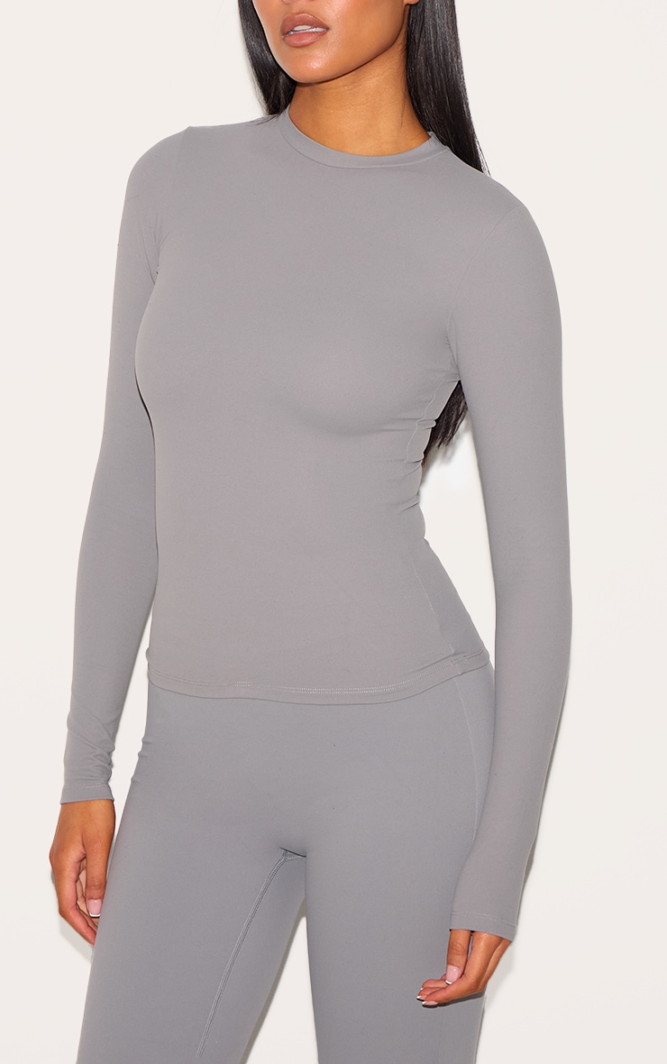 Tall Charcoal Contour Sculpt Long Sleeve T Shirt image 4