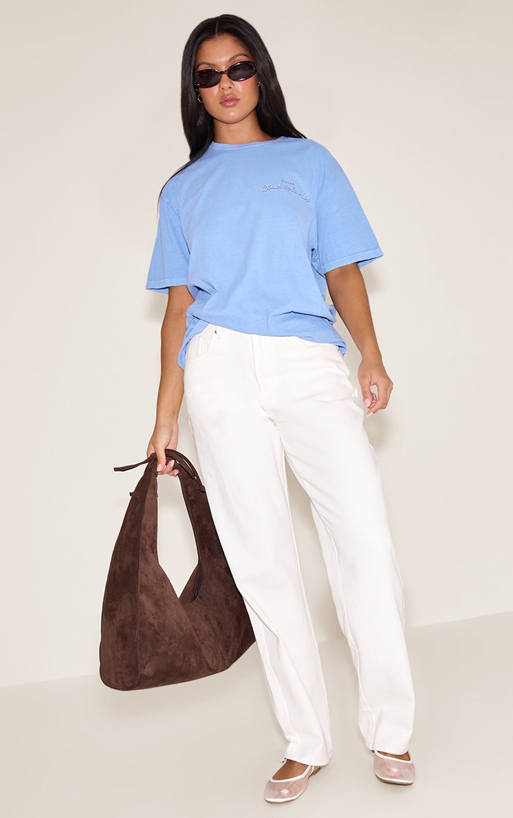 Sky Blue Lobster Graphic Oversized T-shirt image 3