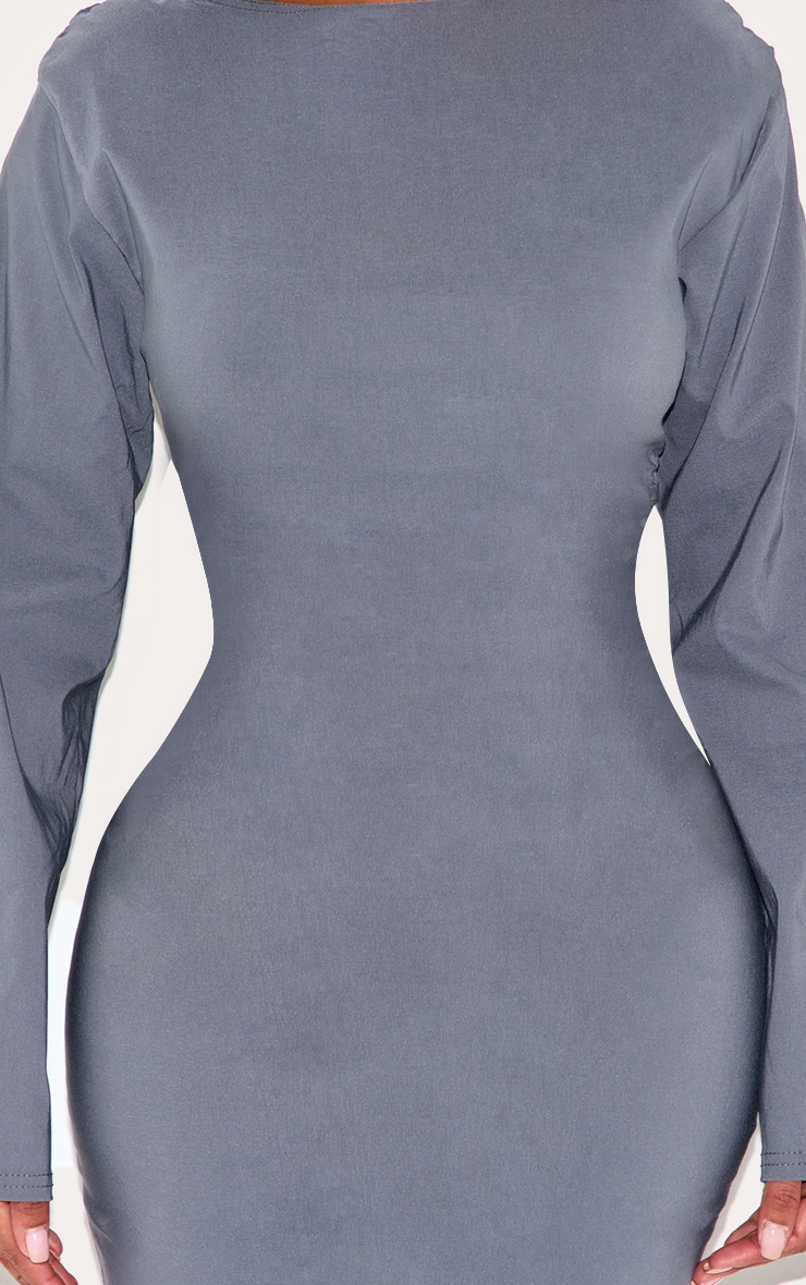 maaaRound Neck Fit Mini DressグレーS Let's Mingle V-Neck Bodycon Mini Dress | Windsor